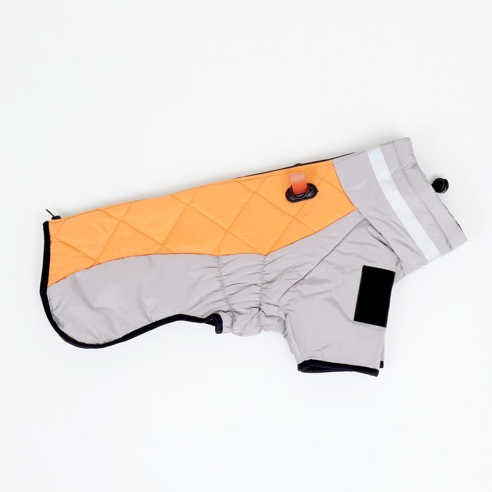 Куртка для больших собак, мембрана, 2XL (ДС 45, ОШ 45, ОГ 63 см), серо-оранжевая