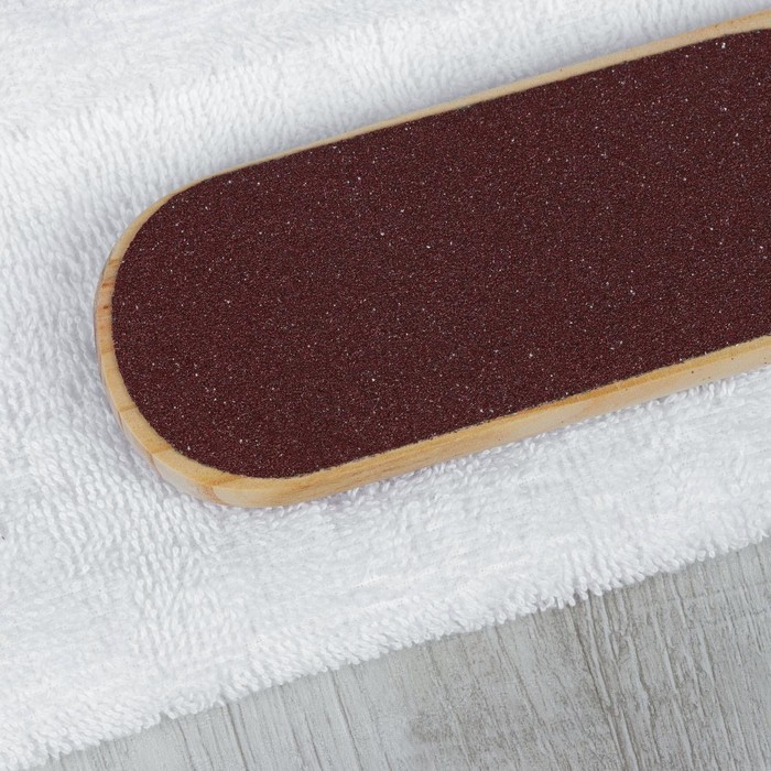 Тёрка для ног, наждачная, двусторонняя, 25 см, деревянная