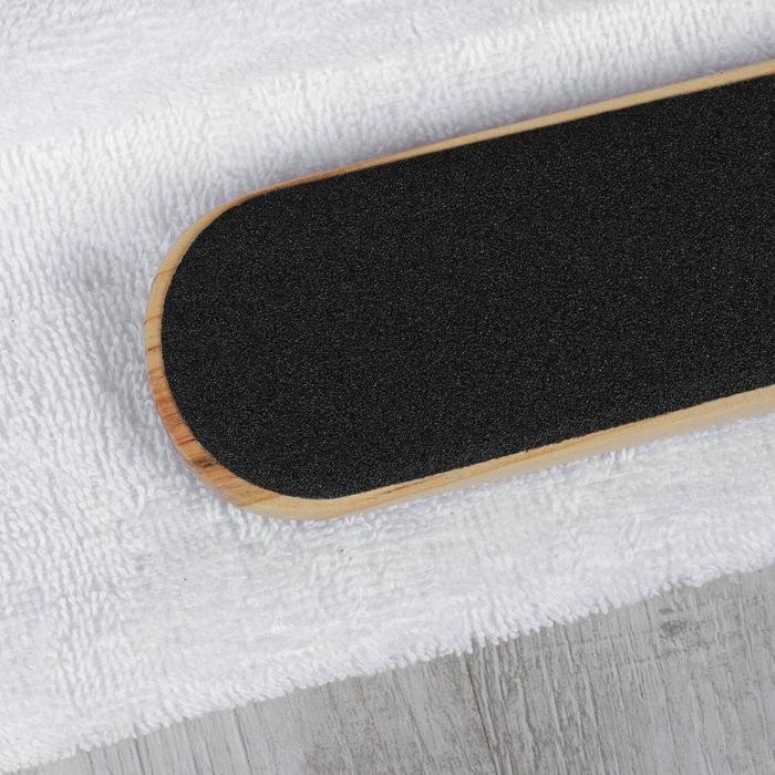 Тёрка для ног, наждачная, двусторонняя, 25 см, деревянная