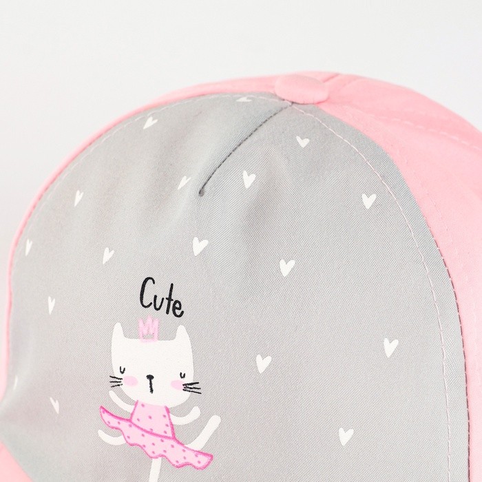 Кепка детская для девочки «Котик», р-р. 48-50