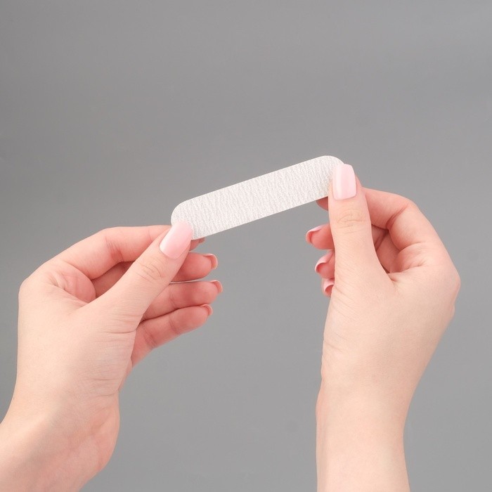 Пилка - мини для ногтей, прямая, 180/240 грит, 9 см, фасовка 50 шт, серая