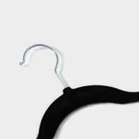 Плечики - вешалки для одежды Доляна, 44.5×22 см, 5 шт., флокированное покрытие, чёрные