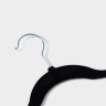 Плечики - вешалки для одежды Доляна, 44.5×22 см, 5 шт., флокированное покрытие, чёрные