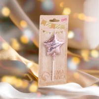 Свеча в торт «Воздушный шарик. Звезда», 5.5 см, розовое золото