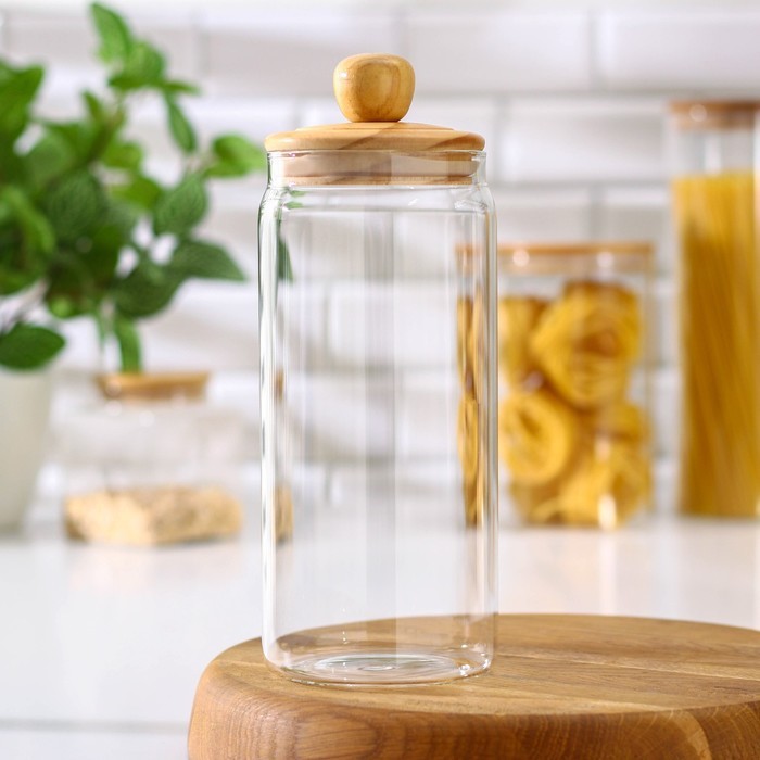 Банка для сыпучих продуктов Magistro «Эко», 1800 мл, 10×10×31 см