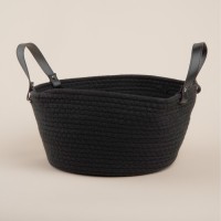 Корзина для хранения SL Home «Луиза», плетёная, ручной работы, 33×33×16 см, чёрная