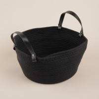 Корзина для хранения SL Home «Луиза», плетёная, ручной работы, 33×33×16 см, чёрная