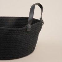 Корзина для хранения SL Home «Луиза», плетёная, ручной работы, 33×33×16 см, чёрная