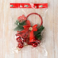 Украшение новогоднее колокольчик «Зимнее волшебство. Уютная сказка», декор кольцо, шарики, 16х39 см, красный