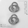 Серьги со стразами «Спираль» круг, белые в серебре
