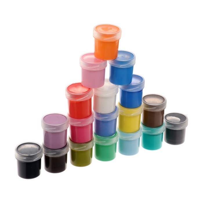 Краска акриловая, набор 18 цветов × 20 мл, Calligrata Художественная, морозостойкая, в картонной коробке