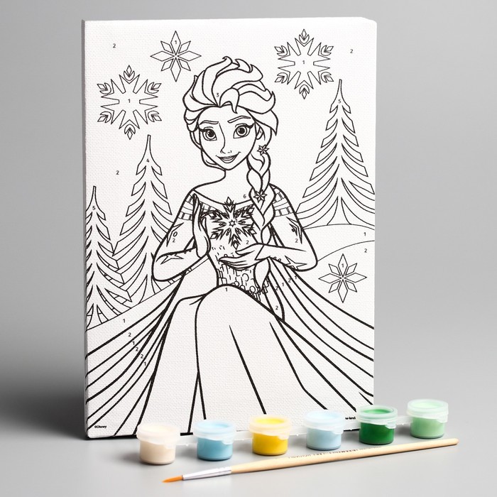 Картина по номерам для детей «Эльза», 21 х 15 см, Холодное сердце