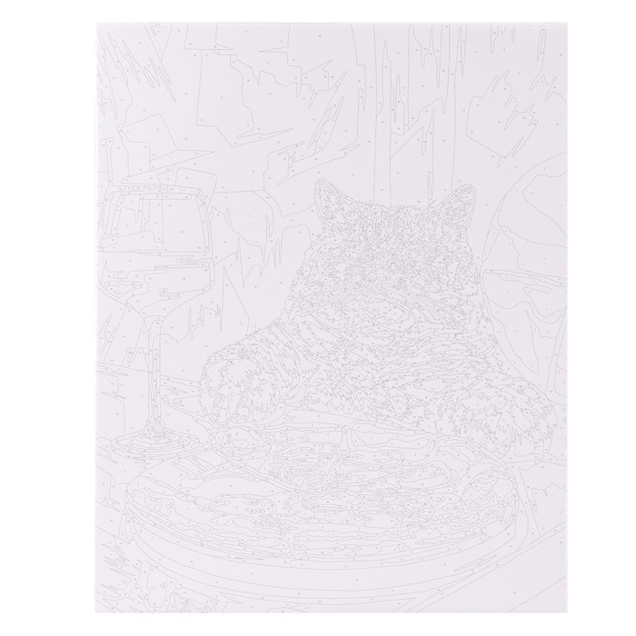 Картина по номерам на холсте с подрамником «Котик за ужином», 40 х 50 см