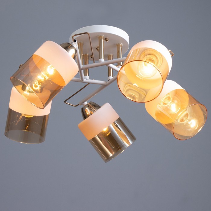 Люстра "Аделла" 5хЕ27 40Вт бело-золотой 52х52х24 см BayerLux Люстра "Аделла" 5хЕ27 40Вт бело-золотой 52х52х24 см BayerLux