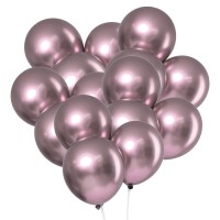 Воздушные шары латексные 12" «Хром», 5 шт., сиреневые