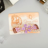 Заколка-автомат для волос "Сильвия" цветок, 9 см