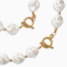 Набор 2 предмета: бусы, браслет «Жемчуг барочный. Ромб», 40/18 см, белый в золоте