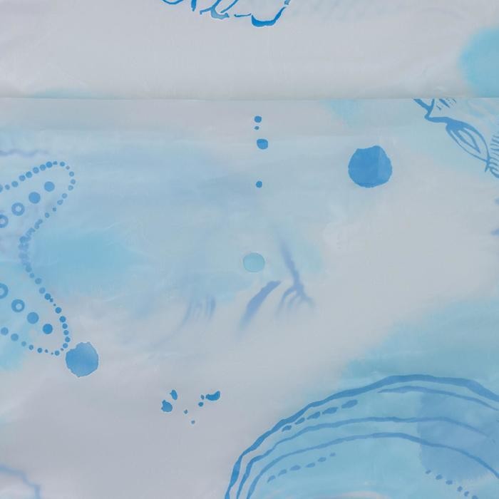 Штора для ванной «Посейдон», 180×180 см, полиэтилен, цвет белый