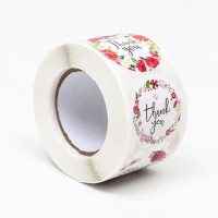 Наклейки в рулоне "Thank you",500 шт,3,8 х 3,8 см