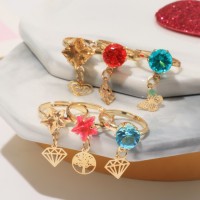 Кольца детские с подвеской Выбражулька, набор 12 шт. форма МИКС, МИКС в золоте, безразмерное