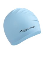 Шапочка для плавания силиконовая 56 гр, цвет голубой