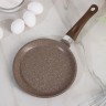 Сковорода блинная Гранит brown, d=20 см, пластиковая ручка, антипригарное покрытие, цвет коричневый