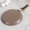 Сковорода блинная Гранит brown, d=20 см, пластиковая ручка, антипригарное покрытие, цвет коричневый
