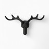 Крючок мебельный CAPPIO «Олень», двухрожковый, цвет черный
