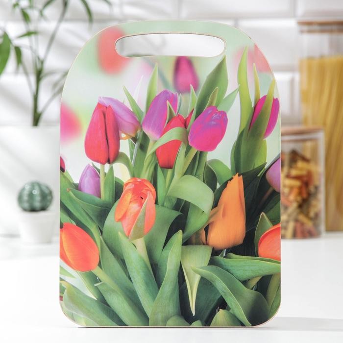 Доска разделочная Avanti-stile «Тюльпаны», 29×21 см