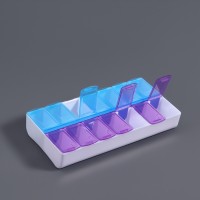 Органайзер для хранения мелочей, 14 ячеек, 14.5×7.3×2.5 см, голубой, фиолетовый