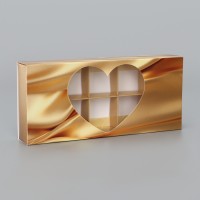 Коробка складная для 10 конфет "Тебе с любовью", 9,8 х 22 х 3,5 см. Кондитерская упаковка