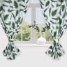 Комплект штор для кухни с подхватами Этель "Папоротник", 150х180 см - 2 шт, репс 220 г/м2, 100% хл