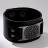 Браслет-оберег «Компас Викинга», чёрный с чернёным серебром, 23 см