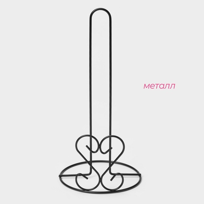 Держатель для бумажных полотенец настольный Доляна «Сердце», 13.5×13.5×28 см