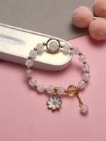 Браслет детский «Выбражулька» ромашка, цвет белый в золоте