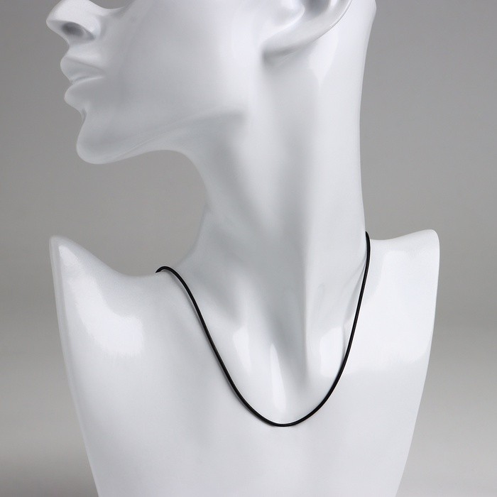 Шнурок кожаный d=1,5 мм, 55 см, цвет чёрный