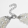 Бусы «Жемчуг» многоярусный 5 нитей, бусины №4, 6, 8, 10, цвет молочный в серебре, 70 см