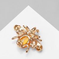 Брошь «Муха» в полёте, цвет жёлто-чёрный в золоте