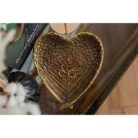 Подставка для мелочей "Крылья ангела" золото 23х20х4см