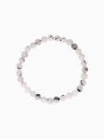 Браслет «Агат волосатик», шар №6, белый