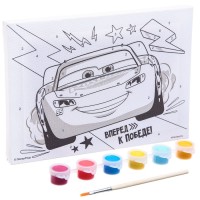 Картина по номерам для детей «Молния Маккуин», 21×15 см, Тачки