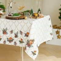 Скатерть новогодняя Этель "Winter robin" 144х180см, 100%хл, саржа 190гр/м2