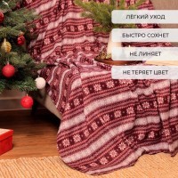 Плед новогодний Экономь и Я "Зимний орнамент" 150*130см, пл.160 г/м2, 100% п/э