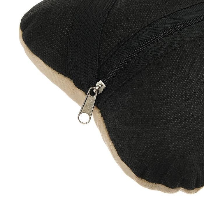 Подушка автомобильная косточка, на подголовник, велюр, коричневый, ромб, 16х24 см