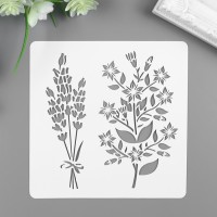 Трафарет пластик "Два цветка" 15х15 см