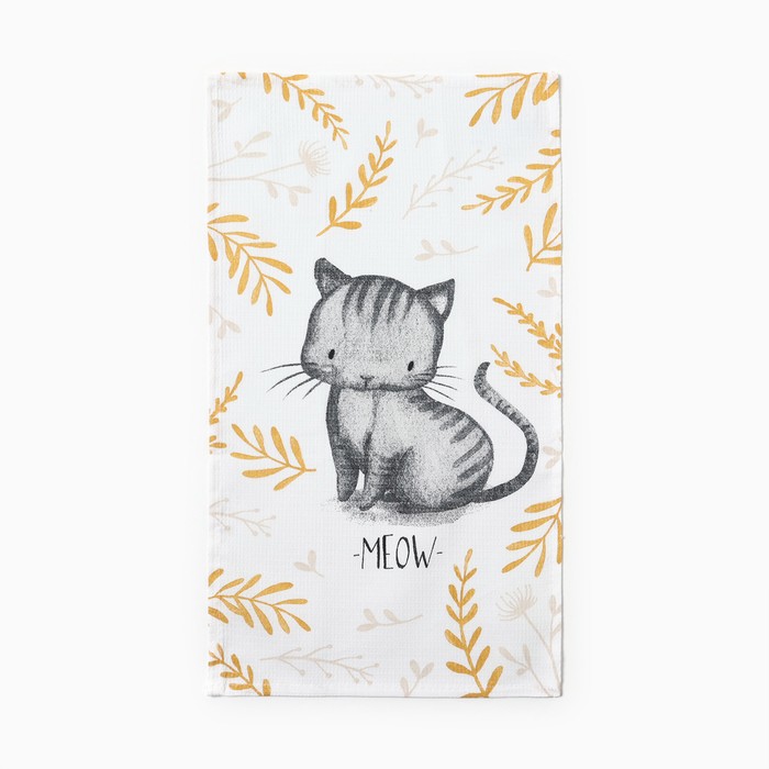 Полотенце кухонные Доляна "Meow" 35х60 см, 100% хл, 160г/м2