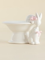 Конфетница SL Home «Лесные кролики», 160 мл, 18×15×13 см, фарфор, белая