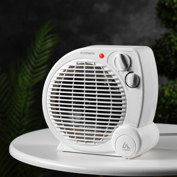Тепловентилятор Luazon LTO-04, напольный, спиральный, 2000 Вт, 20 м², 2 режима, белый