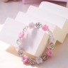 Браслет детский «Выбражулька. Нежные цветочки», d=6 см, бело-розовый