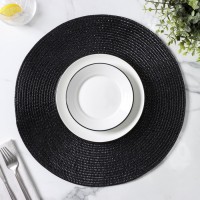 Салфетка сервировочная на стол Magistro «Глори», d=38 см, чёрная